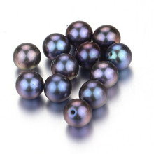 Snh Peacock Color 7-7.5mm Hot Sale Half-Drilled Freshwater Loose Pearls